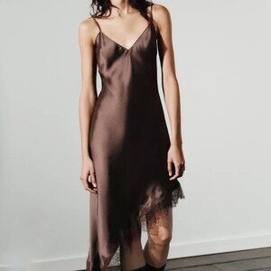 NWT Zara Satin Effect Lace Dress